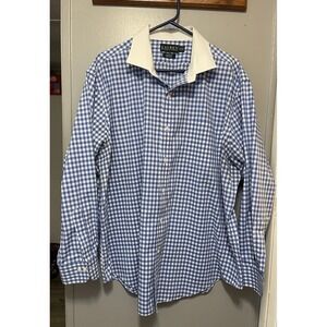 Ralph Lauren LRL Blue Check No-iron L/S Dress Shirt Men's 18 34/35   3XL